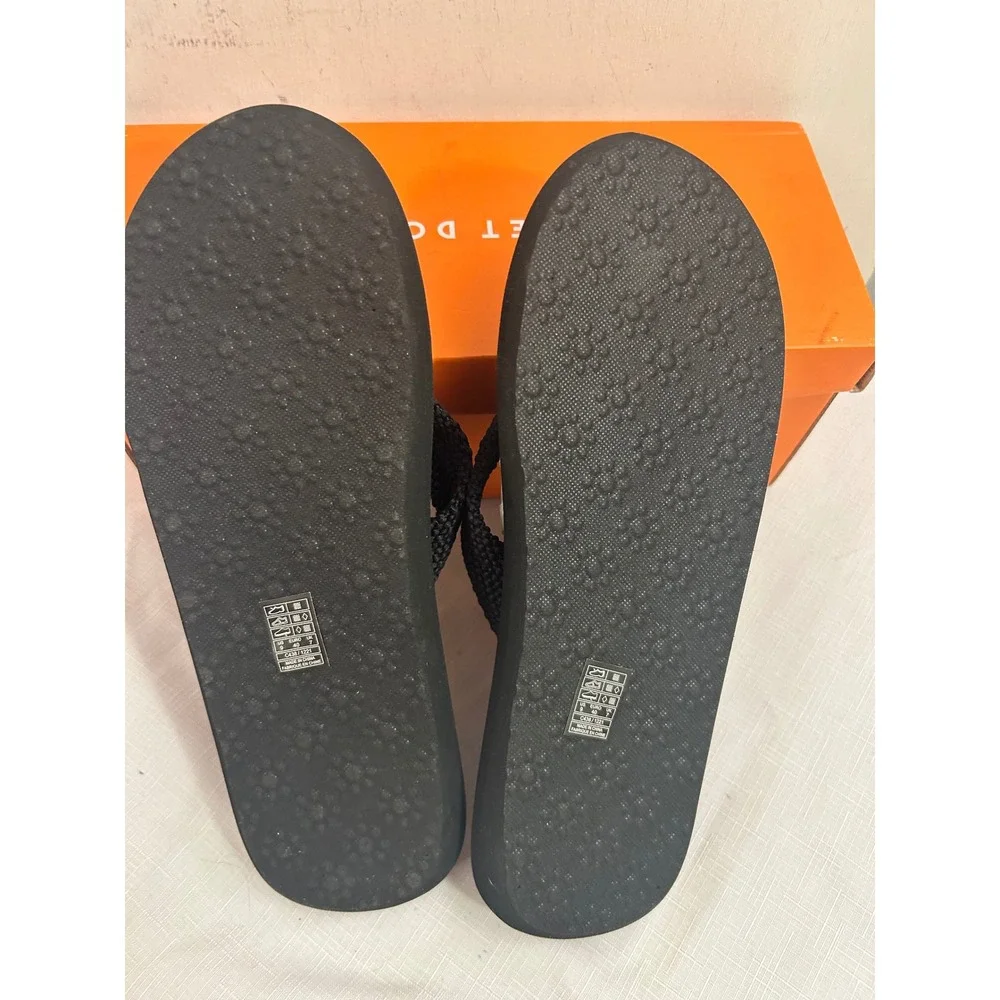 Rocket Dog Sunset Webbing Flip Flops Size 9 Black Platform Sandals Womens